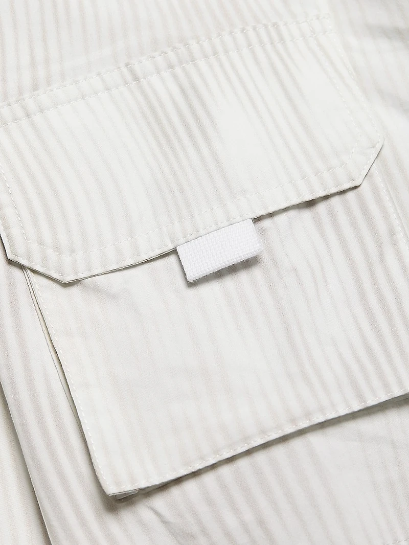 Striped Button-Front Shirt