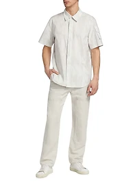 Striped Button-Front Shirt