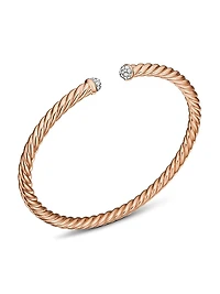 Cablespira® Bracelet 18K Rose Gold with Pavé Diamonds