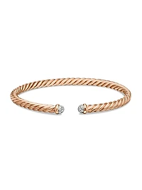 Cablespira® Bracelet 18K Rose Gold with Pavé Diamonds
