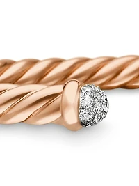 Cablespira® Bracelet 18K Rose Gold with Pavé Diamonds