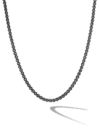 Box Chain Necklace Stainless Steel and Sterling Silver