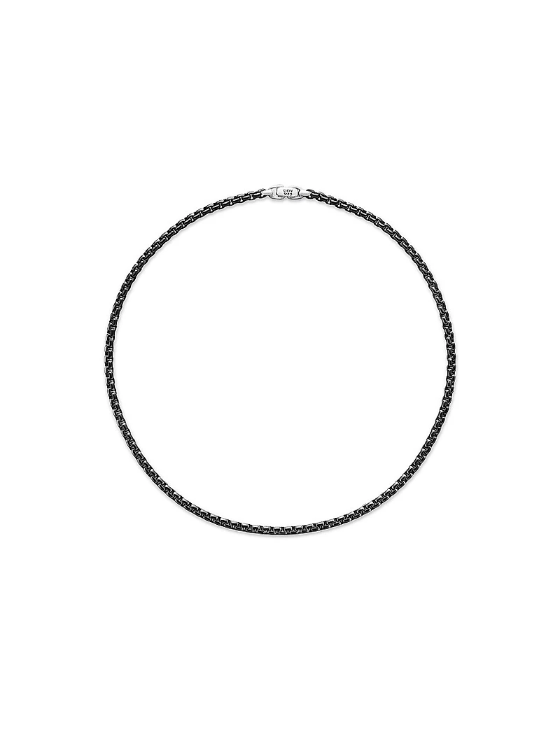 Box Chain Necklace Stainless Steel and Sterling Silver