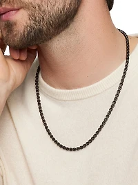 Box Chain Necklace Stainless Steel and Sterling Silver