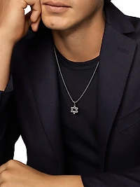 Cable Star of David Amulet in Sterling Silver, 19mm