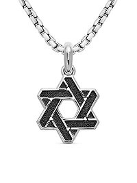 Cable Star of David Amulet in Sterling Silver, 19mm