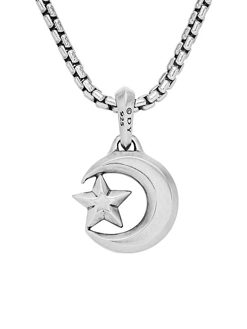 Star and Crescent Amulet in Sterling Silver, 28.3mm