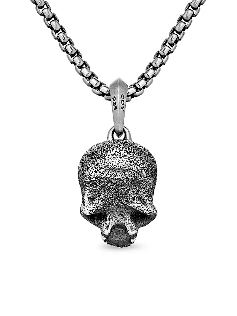 Memento Mori Skull Amulet in Sterling Silver