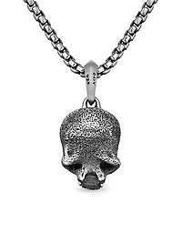 Memento Mori Skull Amulet in Sterling Silver