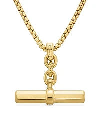 Lexington E/W Barrel Pendant in 18K Yellow Gold with Diamonds