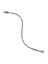 Open Station Box Chain Bracelet Sterling Silver, 3MM