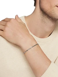 Open Station Box Chain Bracelet Sterling Silver, 3MM