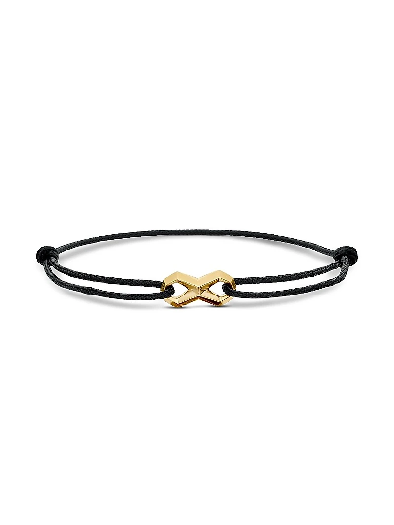 Infinity Link Cord Bracelet in Black Nylon