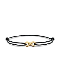 Infinity Link Cord Bracelet in Black Nylon