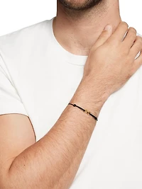 Infinity Link Cord Bracelet in Black Nylon
