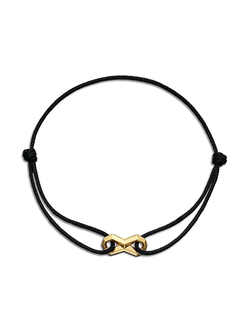 Infinity Link Cord Bracelet in Black Nylon