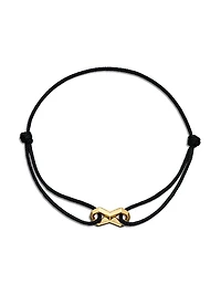 Infinity Link Cord Bracelet in Black Nylon