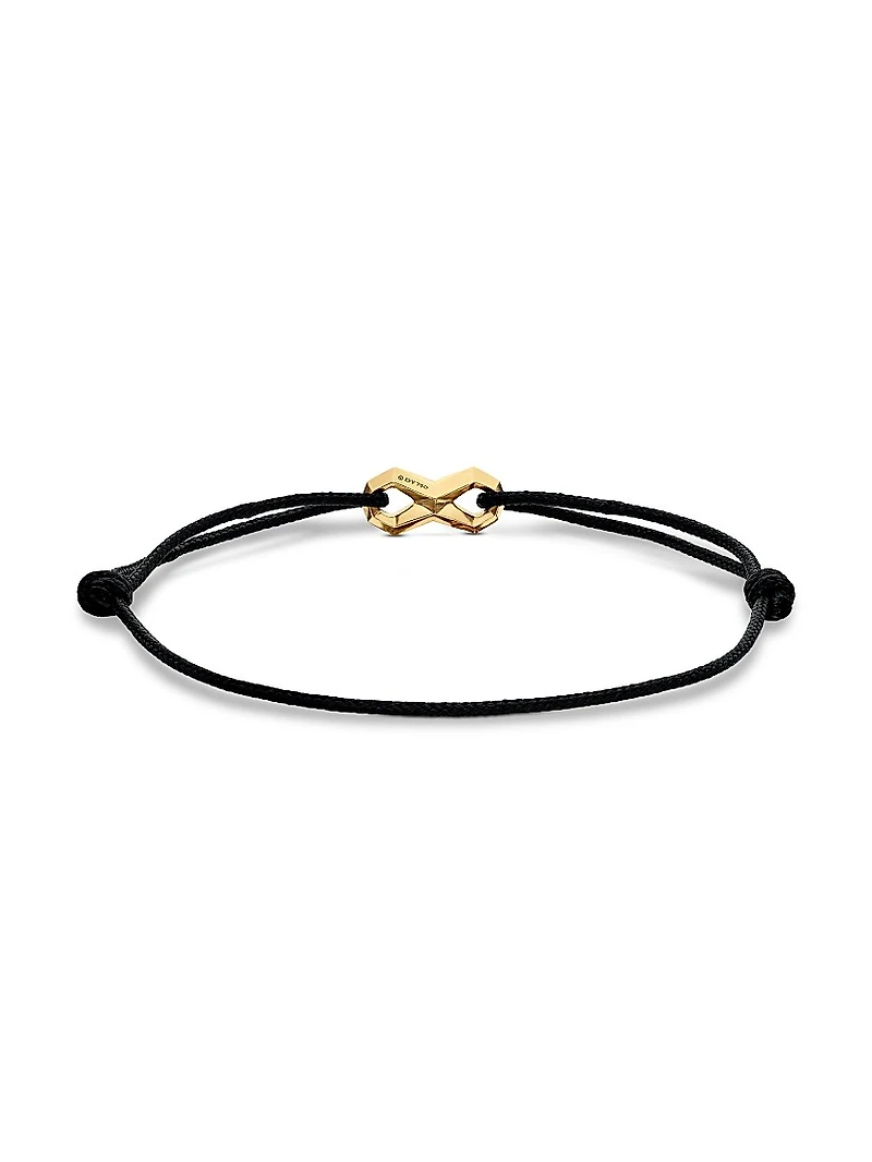 Infinity Link Cord Bracelet in Black Nylon