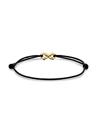 Infinity Link Cord Bracelet in Black Nylon