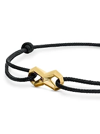 Infinity Link Cord Bracelet in Black Nylon