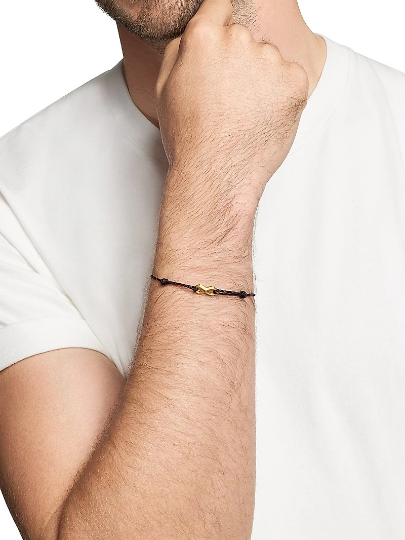 Infinity Link Cord Bracelet in Black Nylon