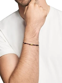Infinity Link Cord Bracelet in Black Nylon