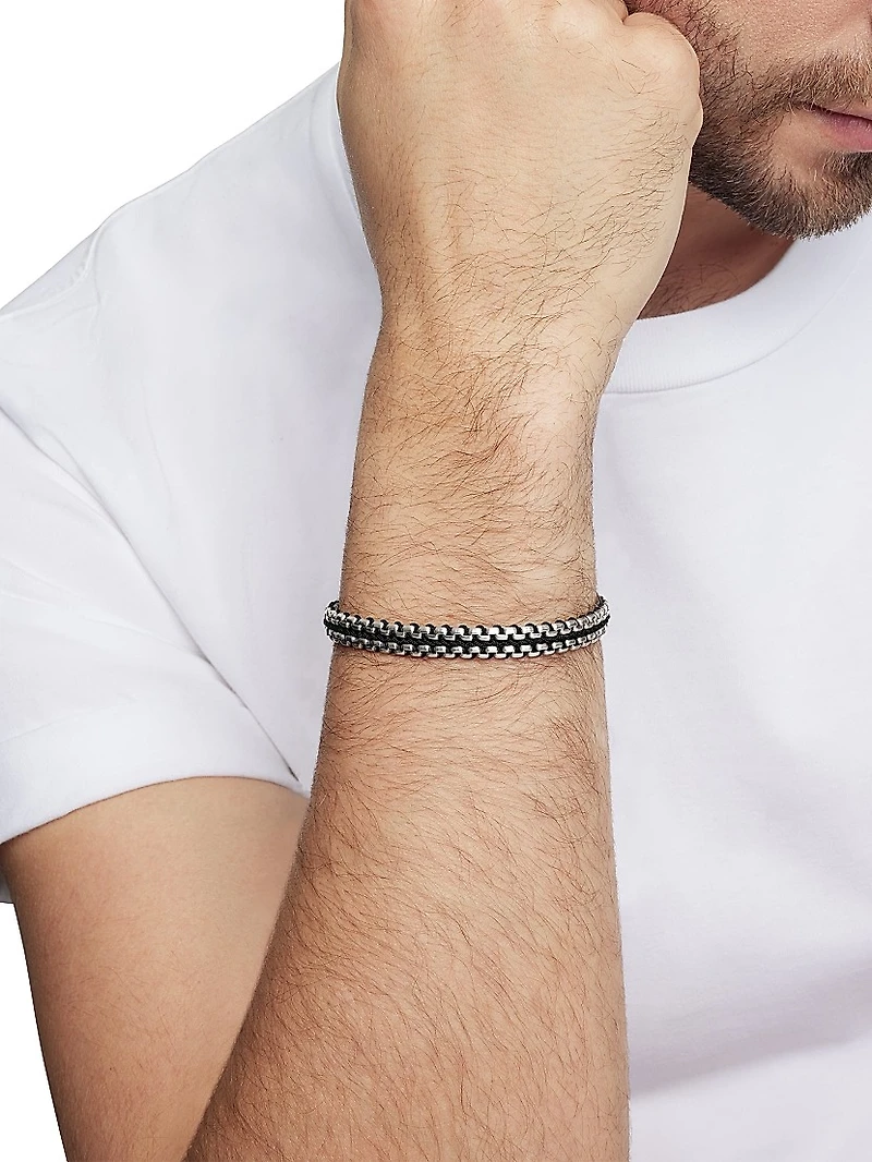 Woven Box Chain Bracelet Sterling Silver