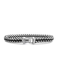Woven Box Chain Bracelet Sterling Silver
