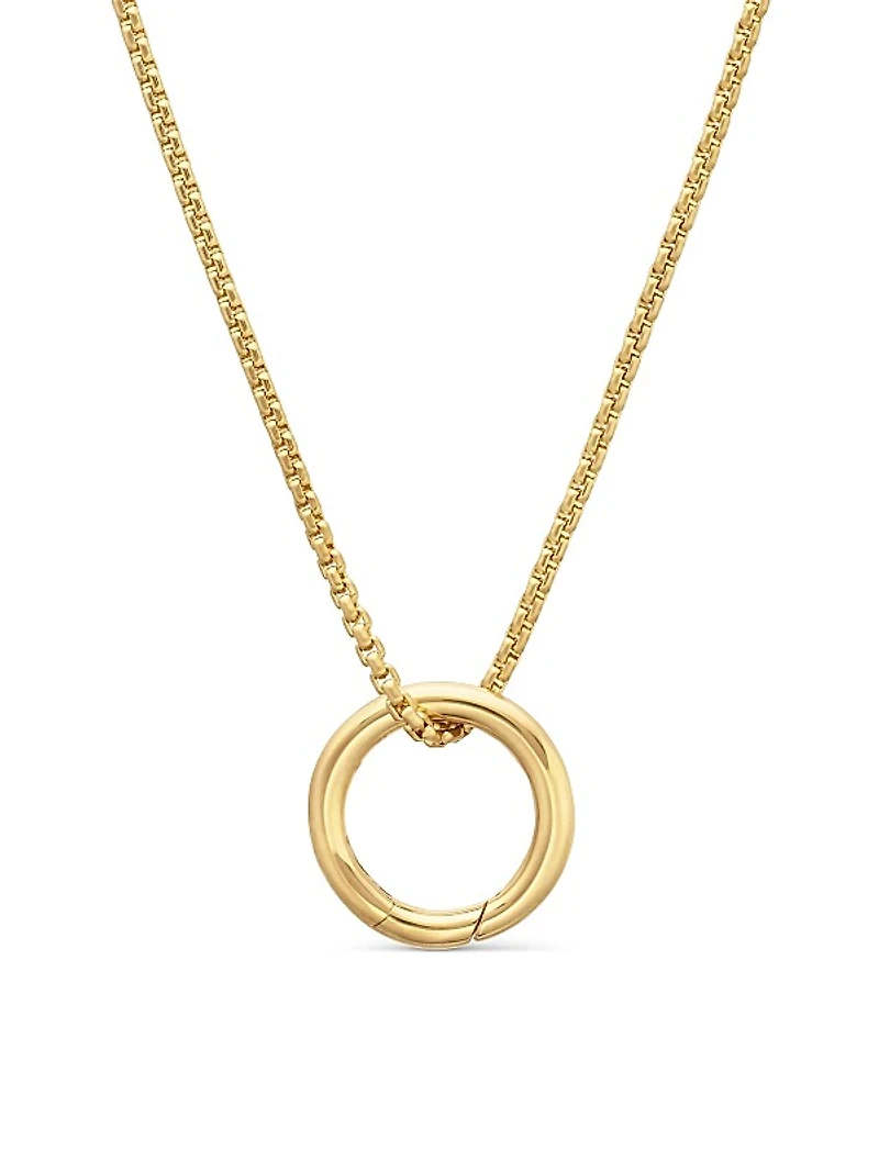 Smooth Amulet Holder in 18K Yellow Gold, 12.3mm