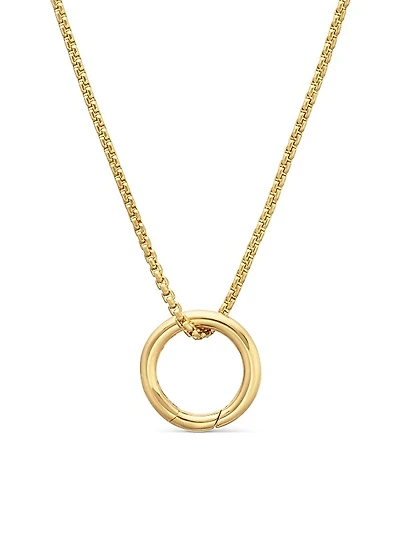 Smooth Amulet Holder in 18K Yellow Gold, 12.3mm