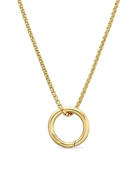 Smooth Amulet Holder in 18K Yellow Gold, 12.3mm