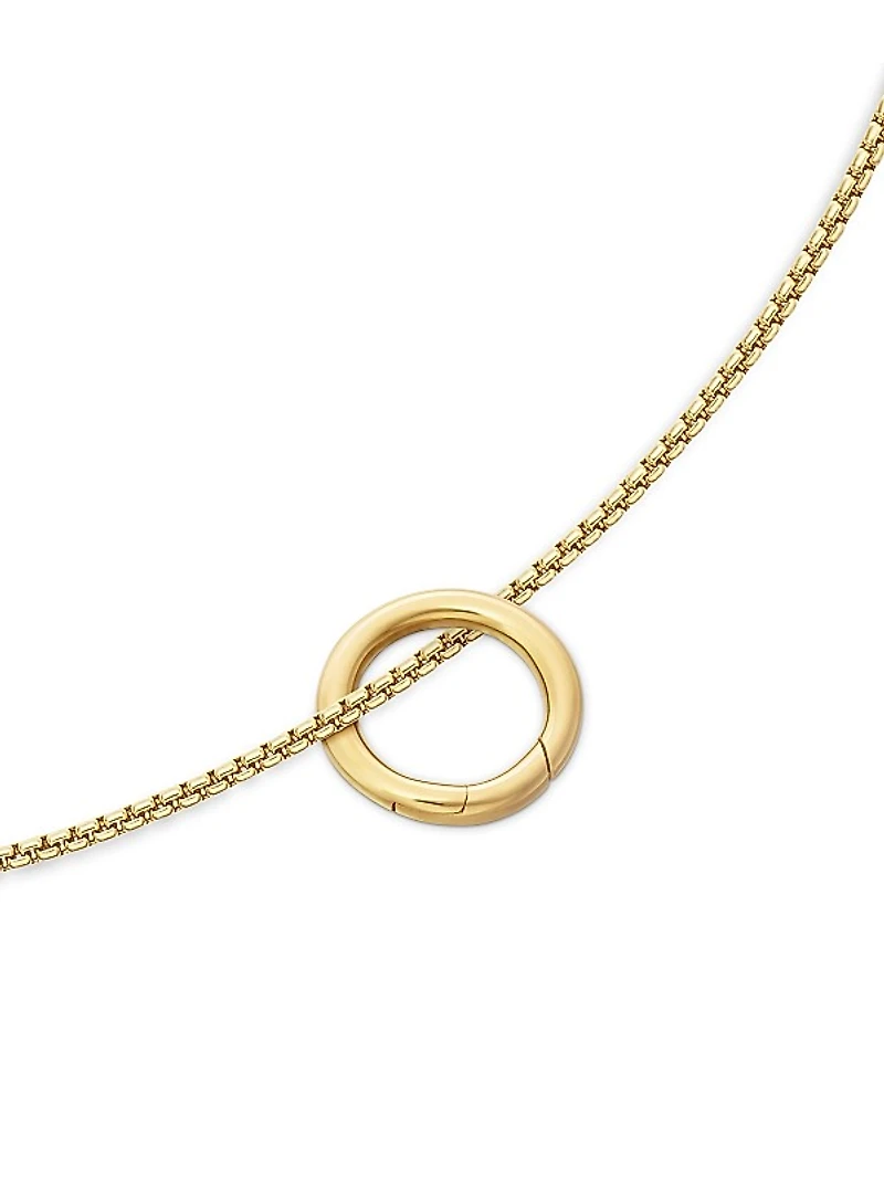 Smooth Amulet Holder in 18K Yellow Gold, 12.3mm