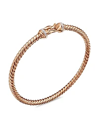 Buckle Bracelet 18K Rose Gold with Pavé Diamonds