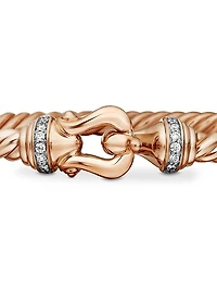 Buckle Bracelet 18K Rose Gold with Pavé Diamonds
