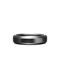 Beveled Band Ring Black Titanium, 6mm