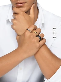 Beveled Band Ring Black Titanium, 6mm