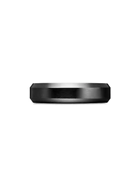Beveled Band Ring Black Titanium, 6mm