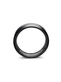 Beveled Band Ring Black Titanium, 6mm
