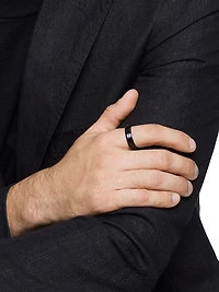 Beveled Band Ring Black Titanium, 6mm