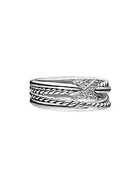 X Crossover Band Ring Sterling Silver