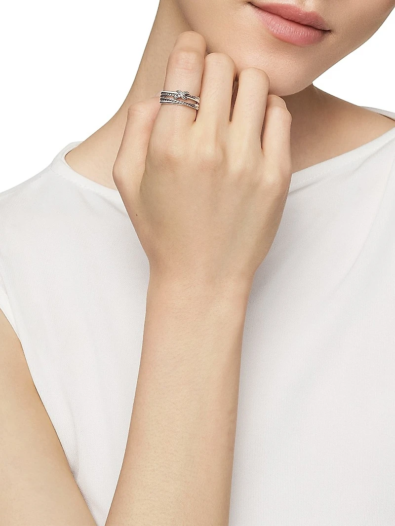 X Crossover Band Ring Sterling Silver