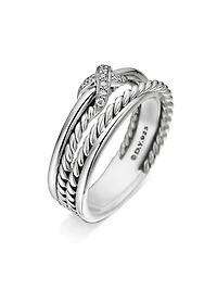 X Crossover Band Ring Sterling Silver