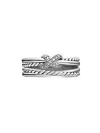 X Crossover Band Ring Sterling Silver