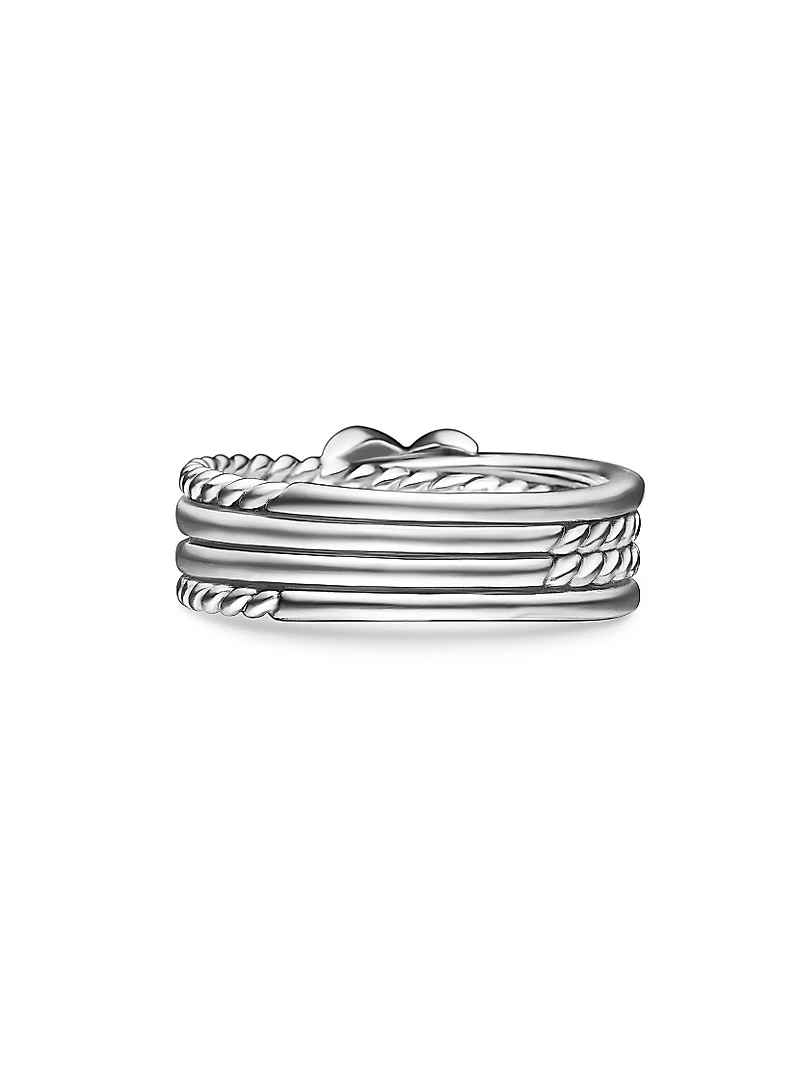 X Crossover Band Ring Sterling Silver