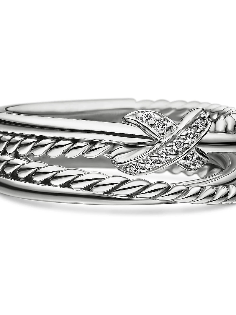 X Crossover Band Ring Sterling Silver