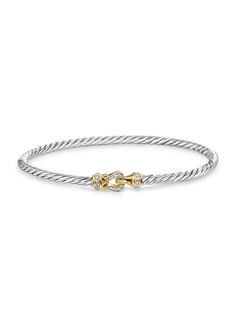 Buckle Classic Cable Bracelet in Sterling Silver