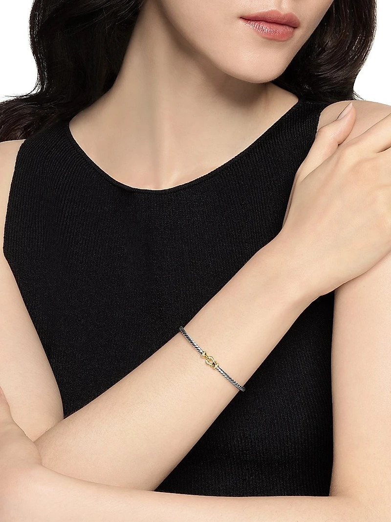 Buckle Classic Cable Bracelet in Sterling Silver