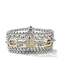 Multi-Row Chain Bracelet with 18K Yellow Gold