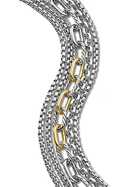 Multi-Row Chain Bracelet with 18K Yellow Gold