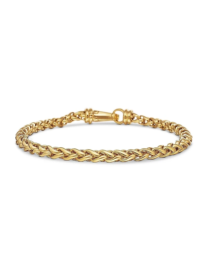 Wheat Chain Bracelet 18K Yellow Gold, 4mm